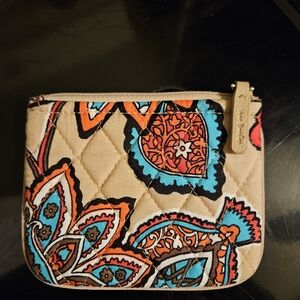 #636 Vera Bradley Tan Quilted Multicolor Coin Purse